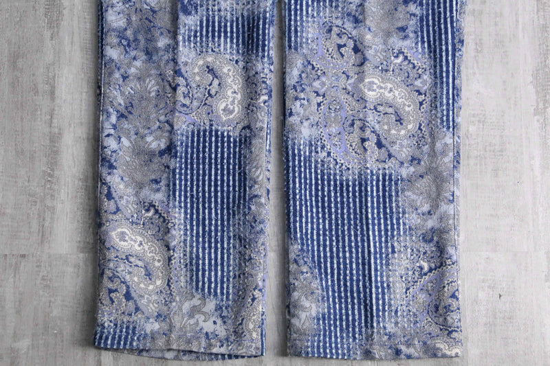 "Gotcha Covered" brushed design ethnic denim easy pants