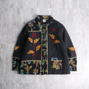 95-00s “Parsley & Sage” flower emb gobelin switch duffle jacket