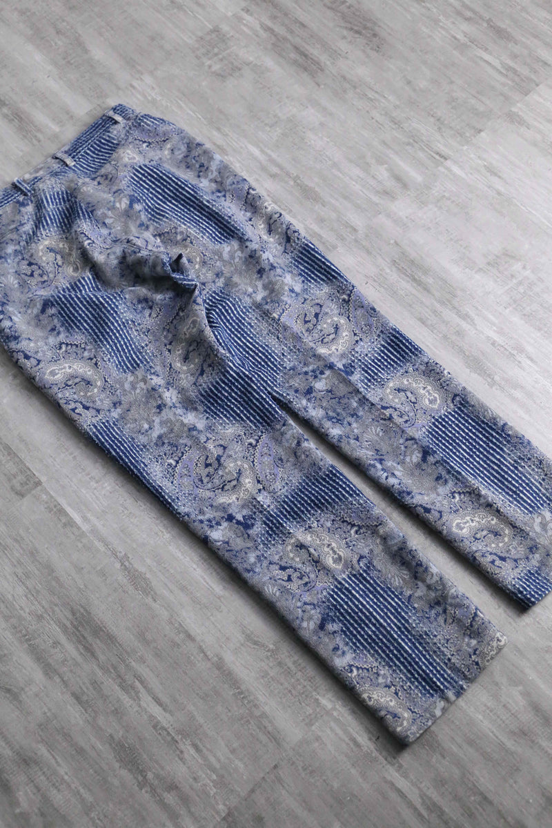 "Gotcha Covered" brushed design ethnic denim easy pants