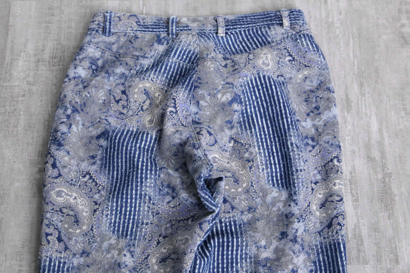 "Gotcha Covered" brushed design ethnic denim easy pants