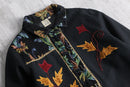 95-00s “Parsley & Sage” flower emb gobelin switch duffle jacket
