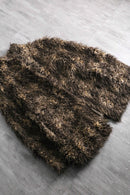 1980-90s stripe lining faux fur jacket