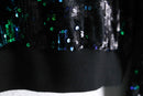 green sequins black zip up blouson