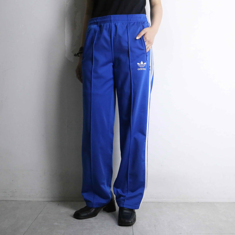 "adidas" three line design blue track pants