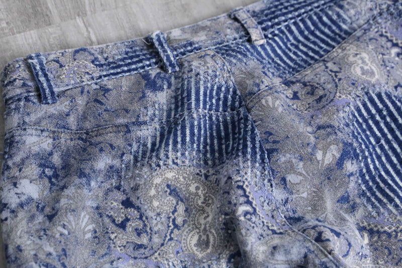 "Gotcha Covered" brushed design ethnic denim easy pants