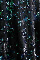 green sequins black zip up blouson