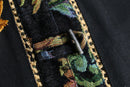 95-00s “Parsley & Sage” flower emb gobelin switch duffle jacket