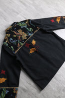 95-00s “Parsley & Sage” flower emb gobelin switch duffle jacket