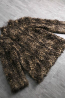 1980-90s stripe lining faux fur jacket