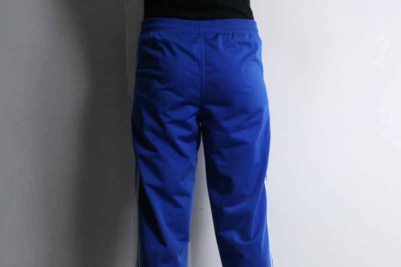 "adidas" three line design blue track pants