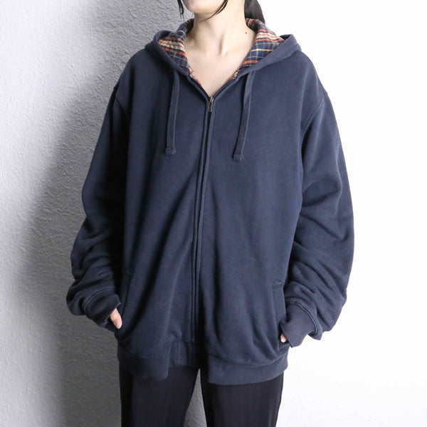 “L.L.Bean” navy cotton zip hoodie