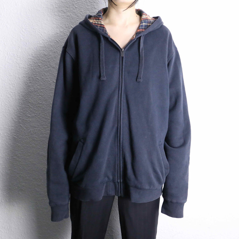 “L.L.Bean” navy cotton zip hoodie