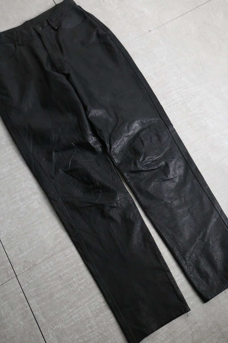 black color leather pants