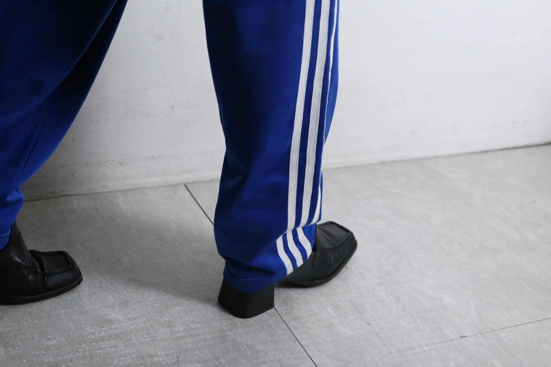 "adidas" three line design blue track pants