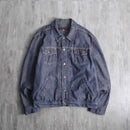 “GUESS” metallic indigo loose denim jacket