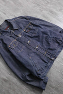 “GUESS” metallic indigo loose denim jacket