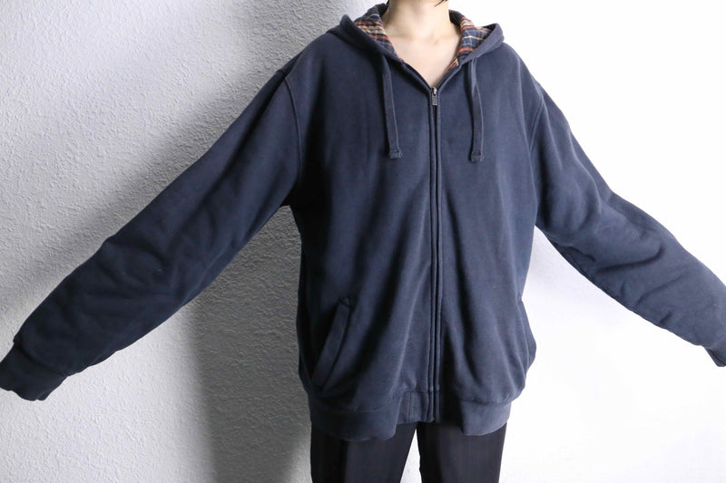 “L.L.Bean” navy cotton zip hoodie