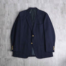 navy color 2 gold button single blazer