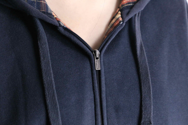“L.L.Bean” navy cotton zip hoodie