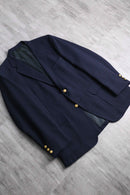 navy color 2 gold button single blazer