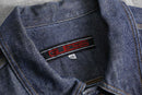 “GUESS” metallic indigo loose denim jacket