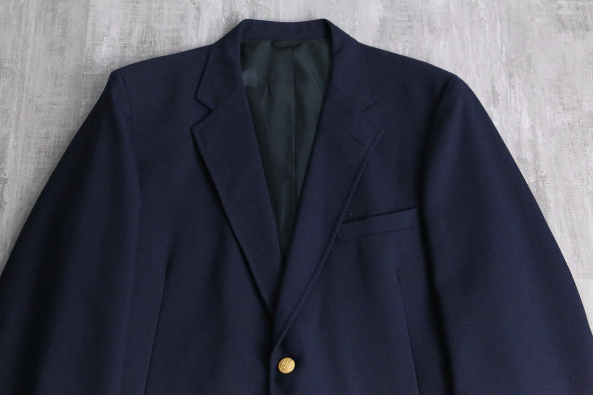 navy color 2 gold button single blazer