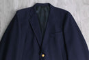 navy color 2 gold button single blazer