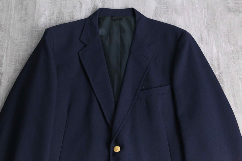 navy color 2 gold button single blazer