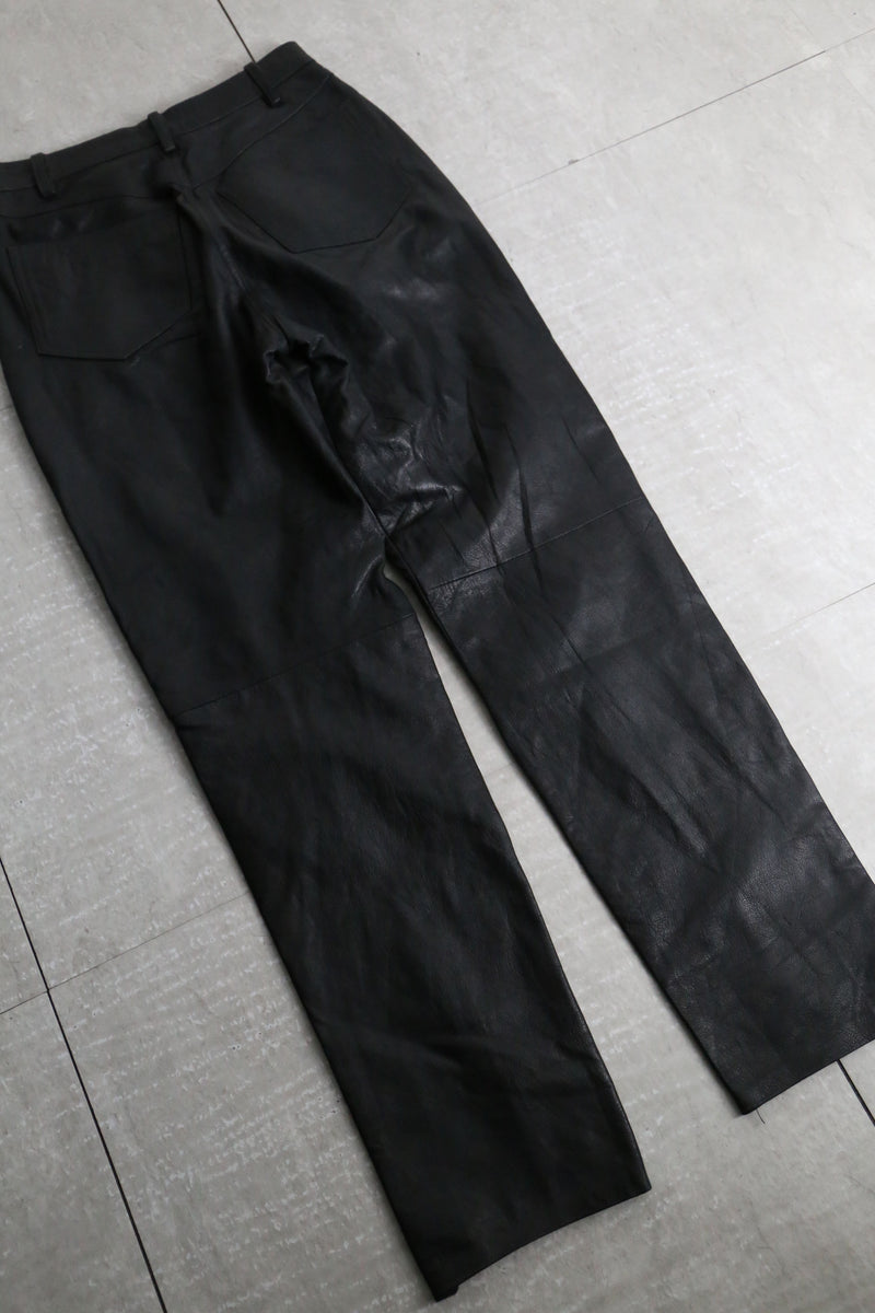 black color leather pants