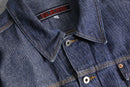 “GUESS” metallic indigo loose denim jacket
