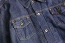 “GUESS” metallic indigo loose denim jacket