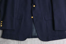 navy color 2 gold button single blazer
