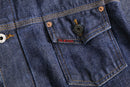 “GUESS” metallic indigo loose denim jacket