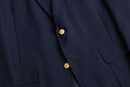 navy color 2 gold button single blazer