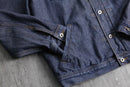 “GUESS” metallic indigo loose denim jacket