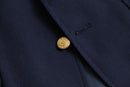 navy color 2 gold button single blazer