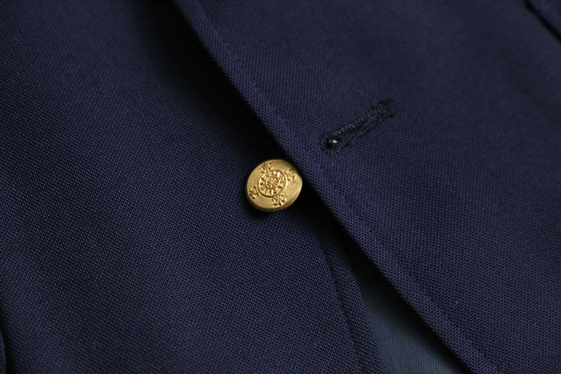 navy color 2 gold button single blazer