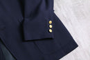 navy color 2 gold button single blazer