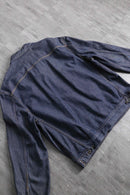 “GUESS” metallic indigo loose denim jacket