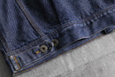 “GUESS” metallic indigo loose denim jacket