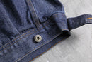 “GUESS” metallic indigo loose denim jacket