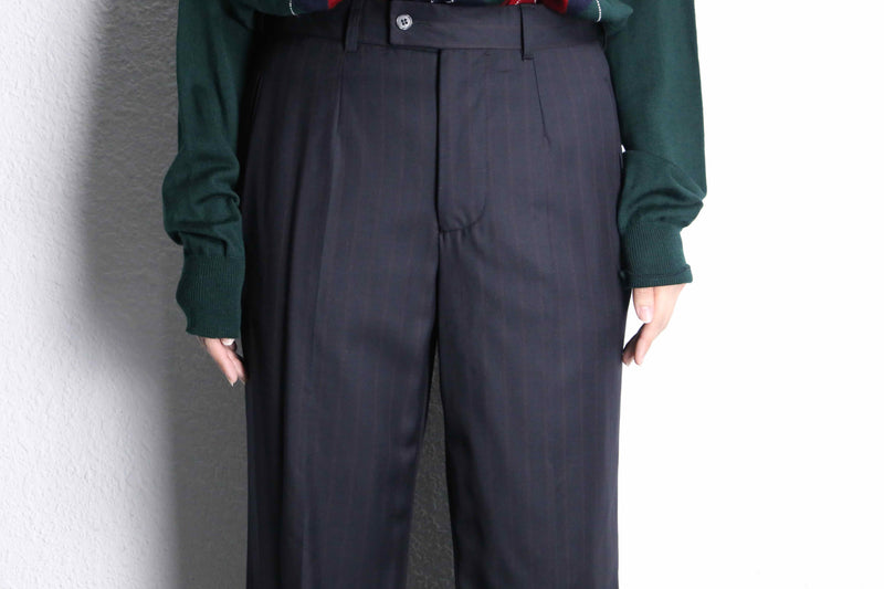 black red stripe wool trousers