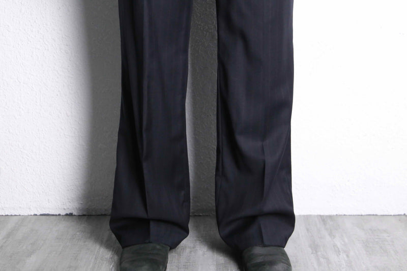 black red stripe wool trousers
