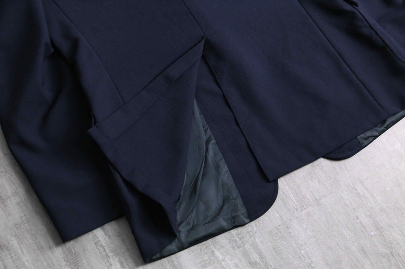 navy color 2 gold button single blazer
