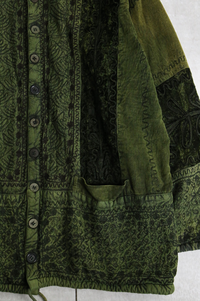 dark green wrinkle design jacket