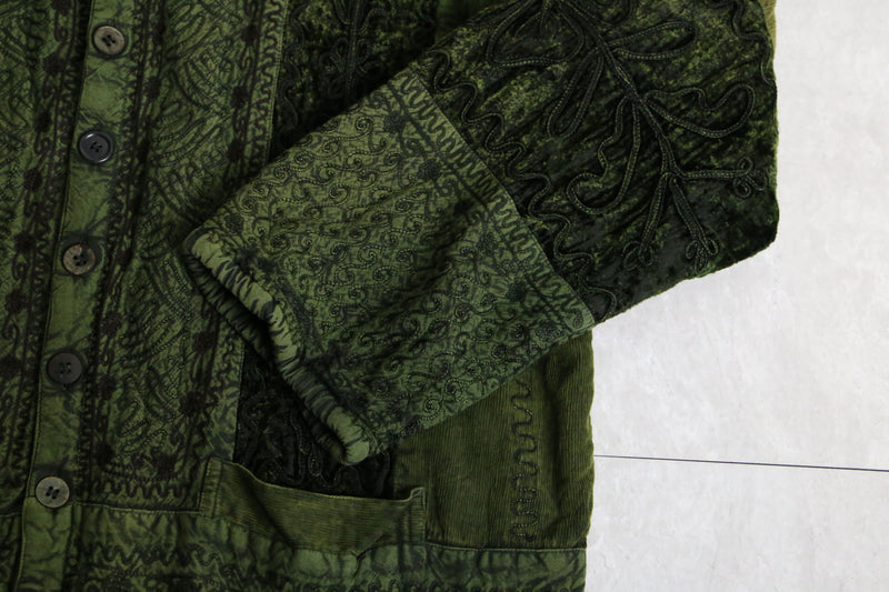 dark green wrinkle design jacket