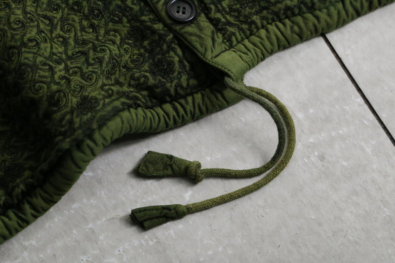 dark green wrinkle design jacket