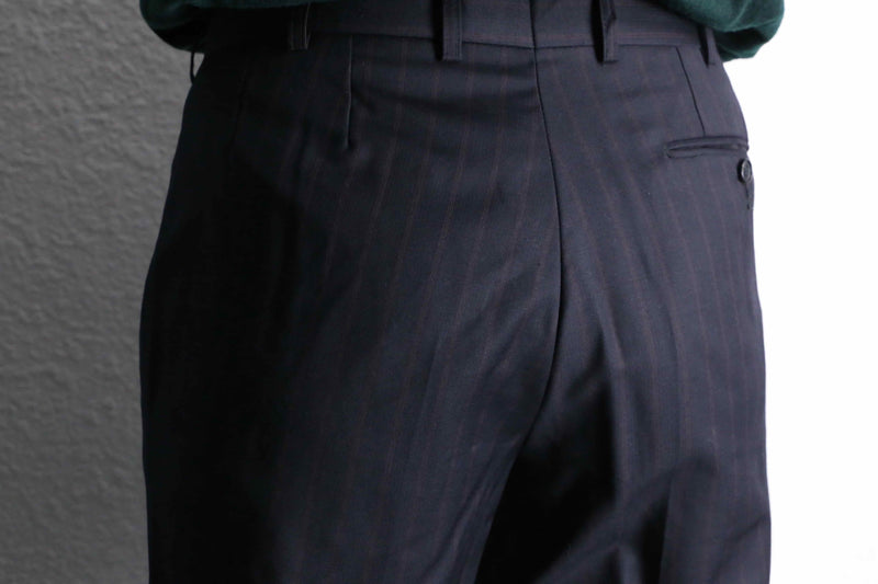 black red stripe wool trousers