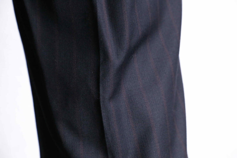 black red stripe wool trousers