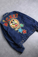 mickey mouse colorful lame denim jacket